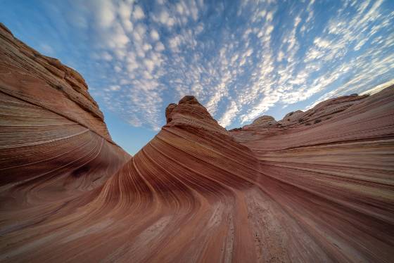 The Wave at 9mm The view north at The Wave in Coyote Buttes North, Arizona